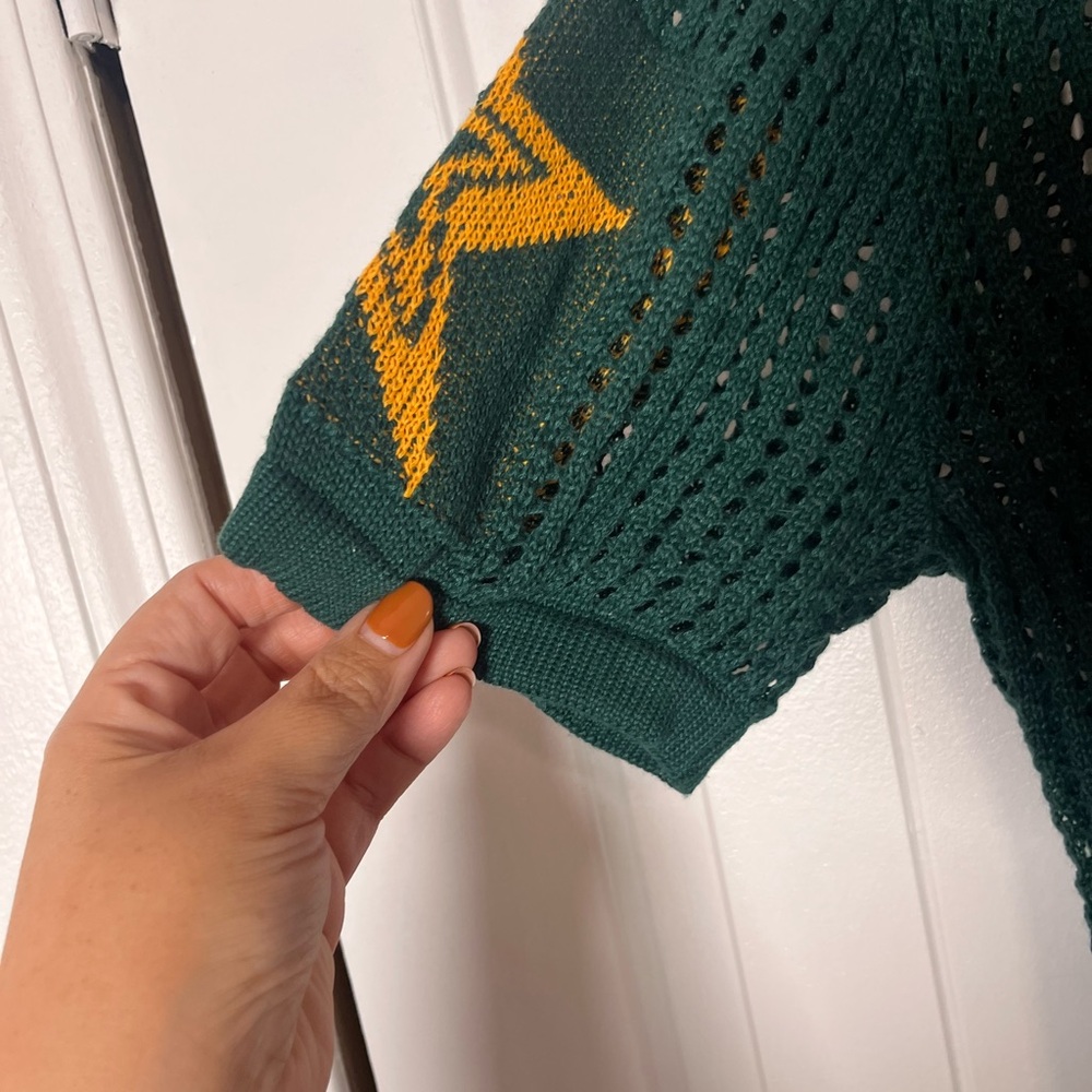 ROMWE Green Mesh Top - Picture 3 of 6
